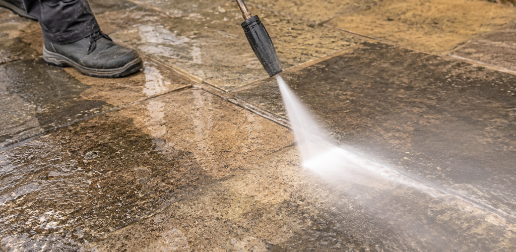 Jet Washing a Patio. External Cleaning Jobs.